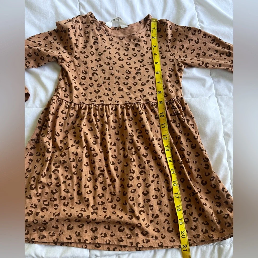 Old Navy Toddler Tan Leopard Print Long Sleeve Swing Dress size 5t/6 - Picture 7 of 7